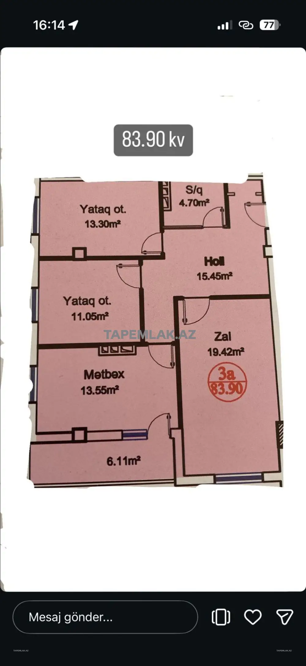 Satılır 3 otaqlı 84 m² Yeni tikili - Binəqədi